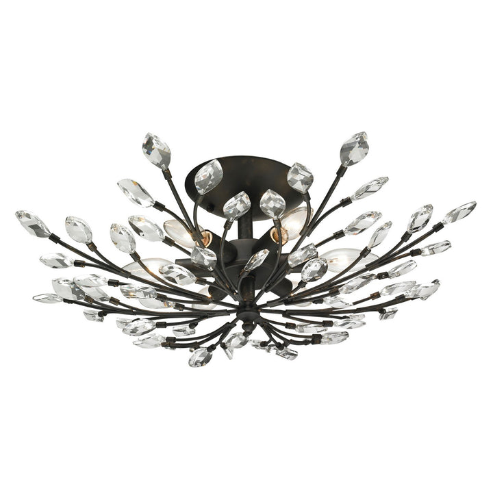 Elk Crystal Branches 11772/6 Ceiling Light - Burnt Bronze
