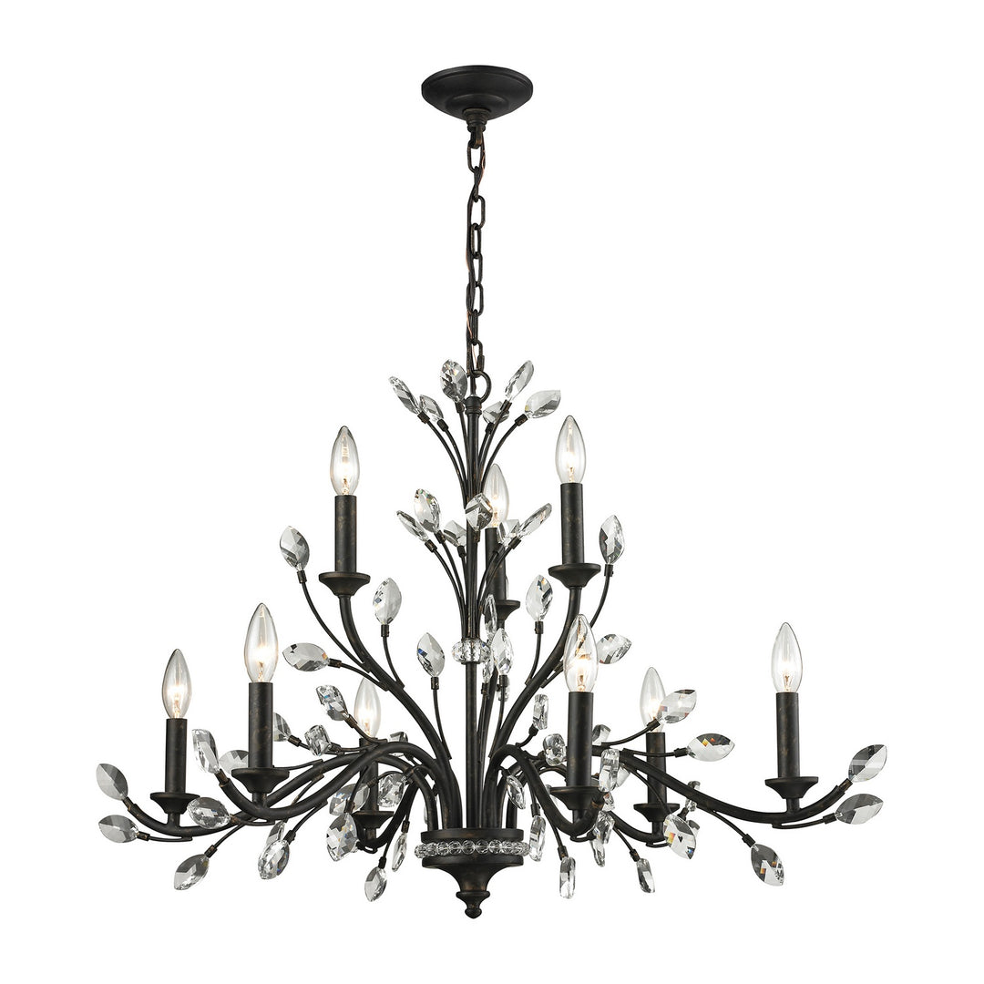 Elk Crystal Branches 11776/6+3 Chandelier Light - Burnt Bronze