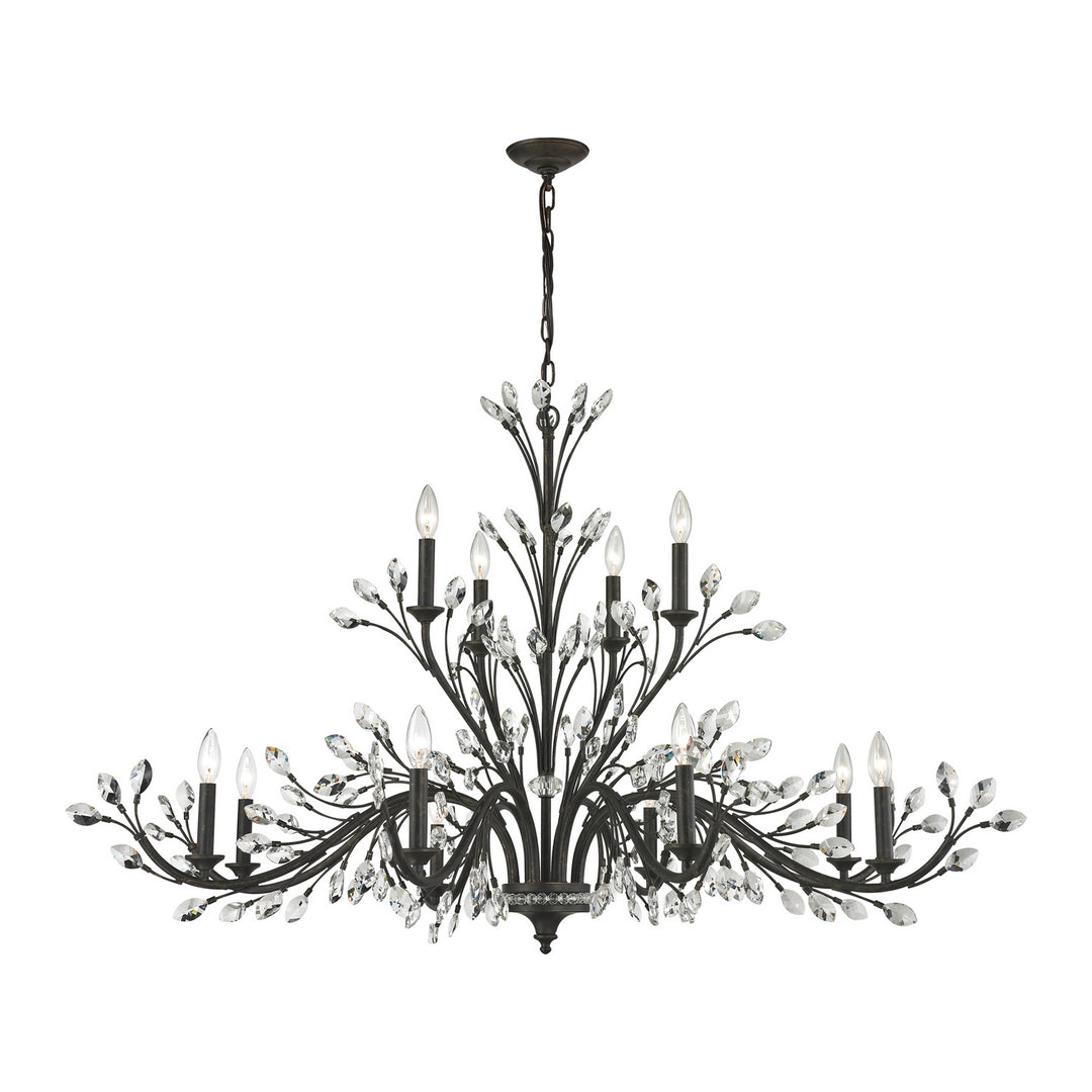 Elk Crystal Branches 11777/8+4 Chandelier Light - Burnt Bronze
