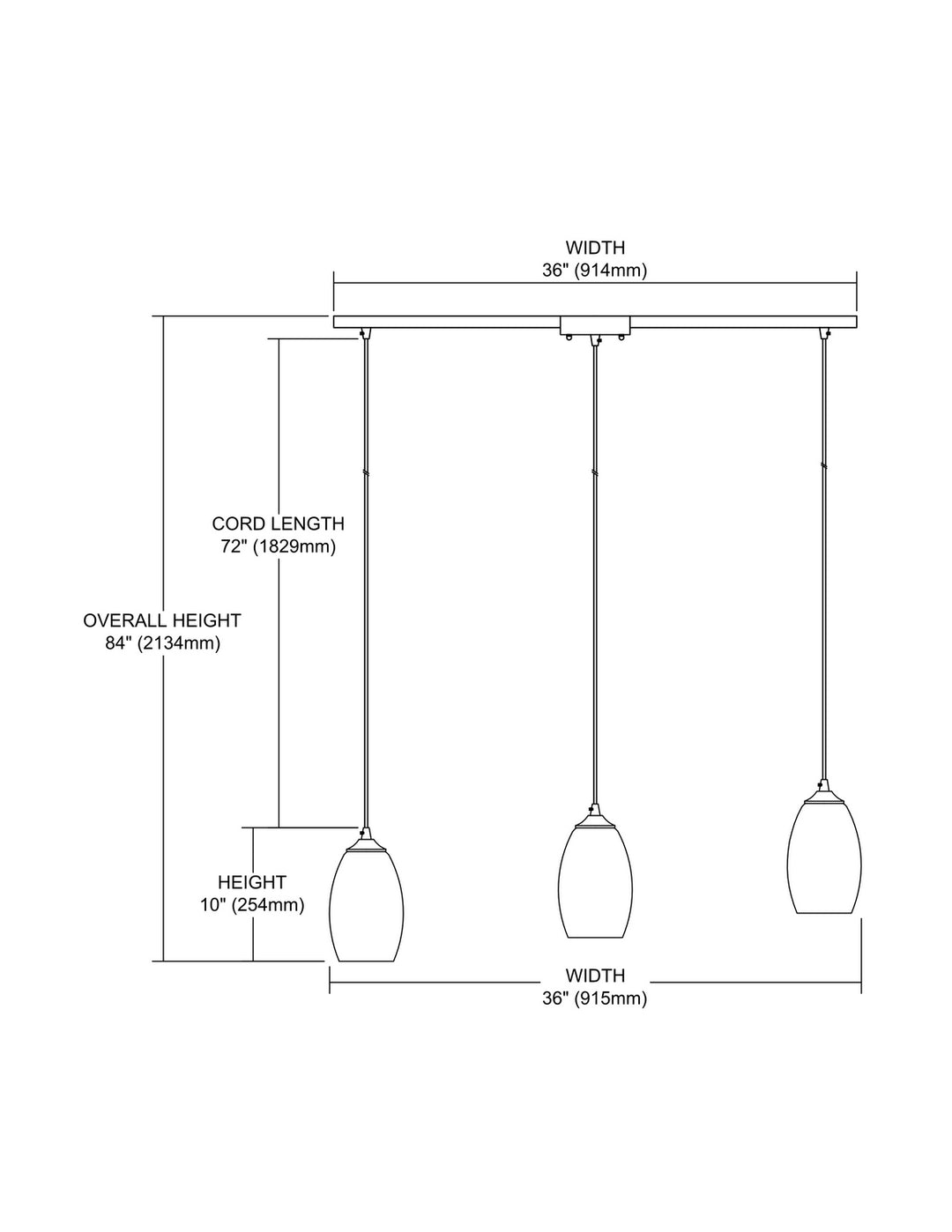 Elk Tidewaters 31610/3L Pendant Light - Satin Nickel