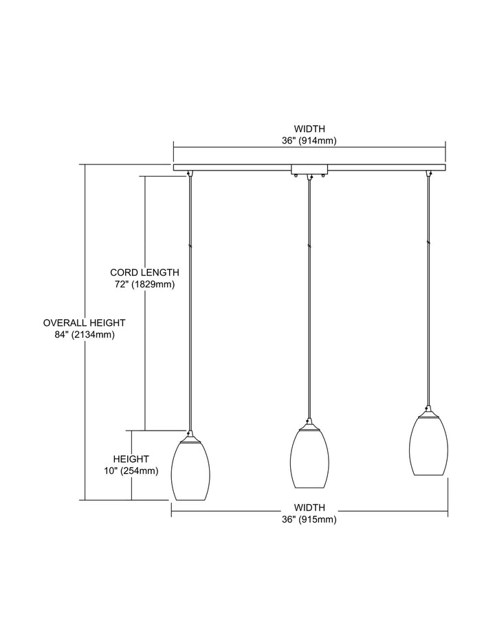 Elk Tidewaters 31610/3L Pendant Light - Satin Nickel