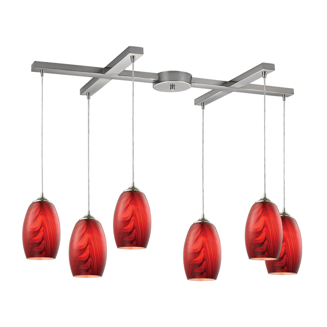Elk Tidewaters 31610/6 Pendant Light - Satin Nickel