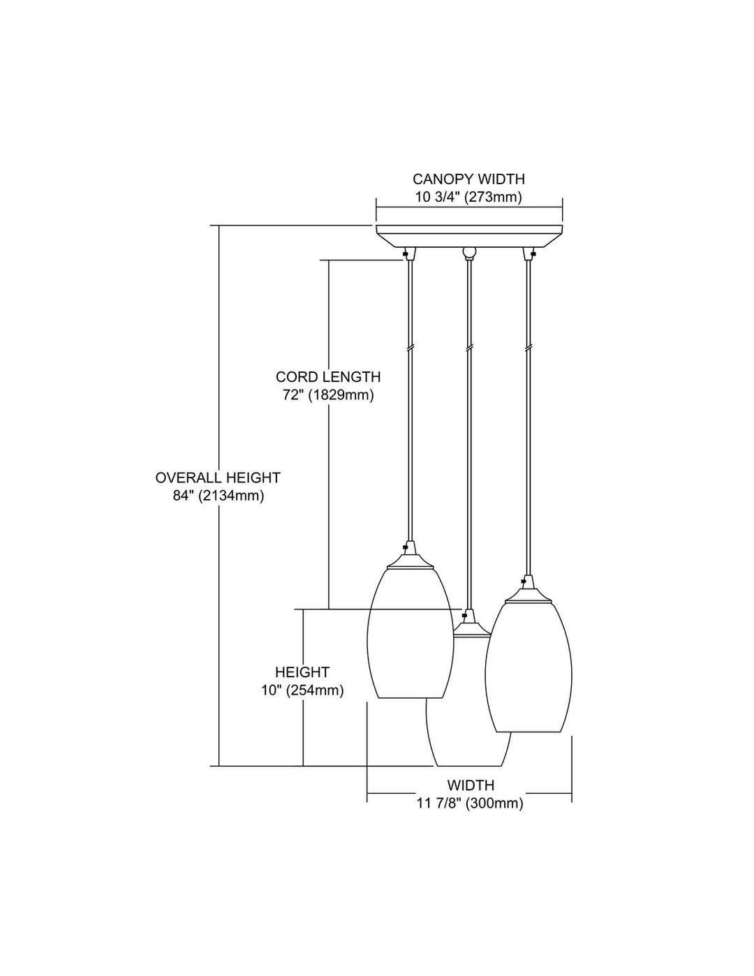 Elk Tidewaters 31630/3 Pendant Light - Satin Nickel