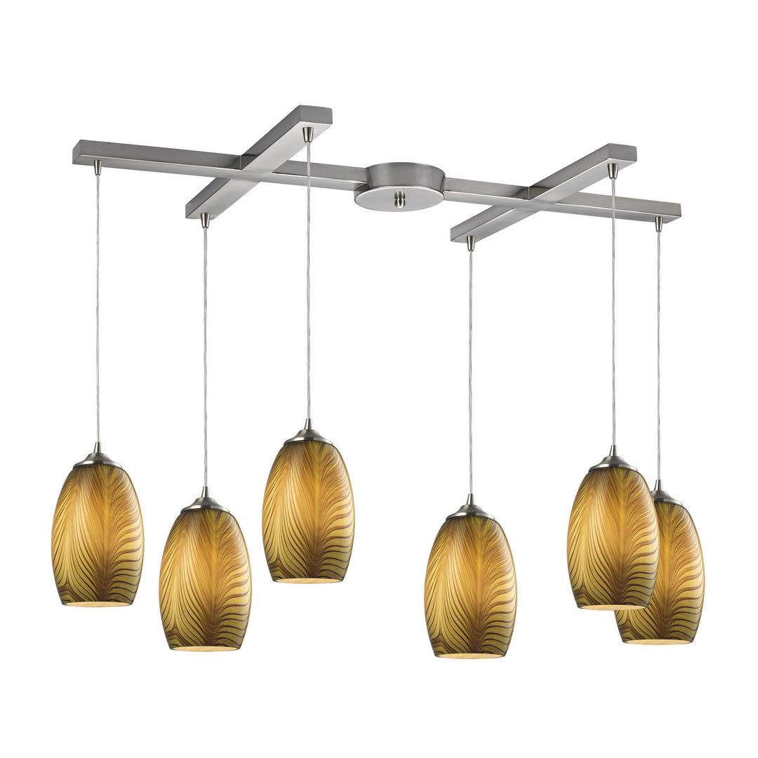 Elk Tidewaters 31630/6 Pendant Light - Satin Nickel