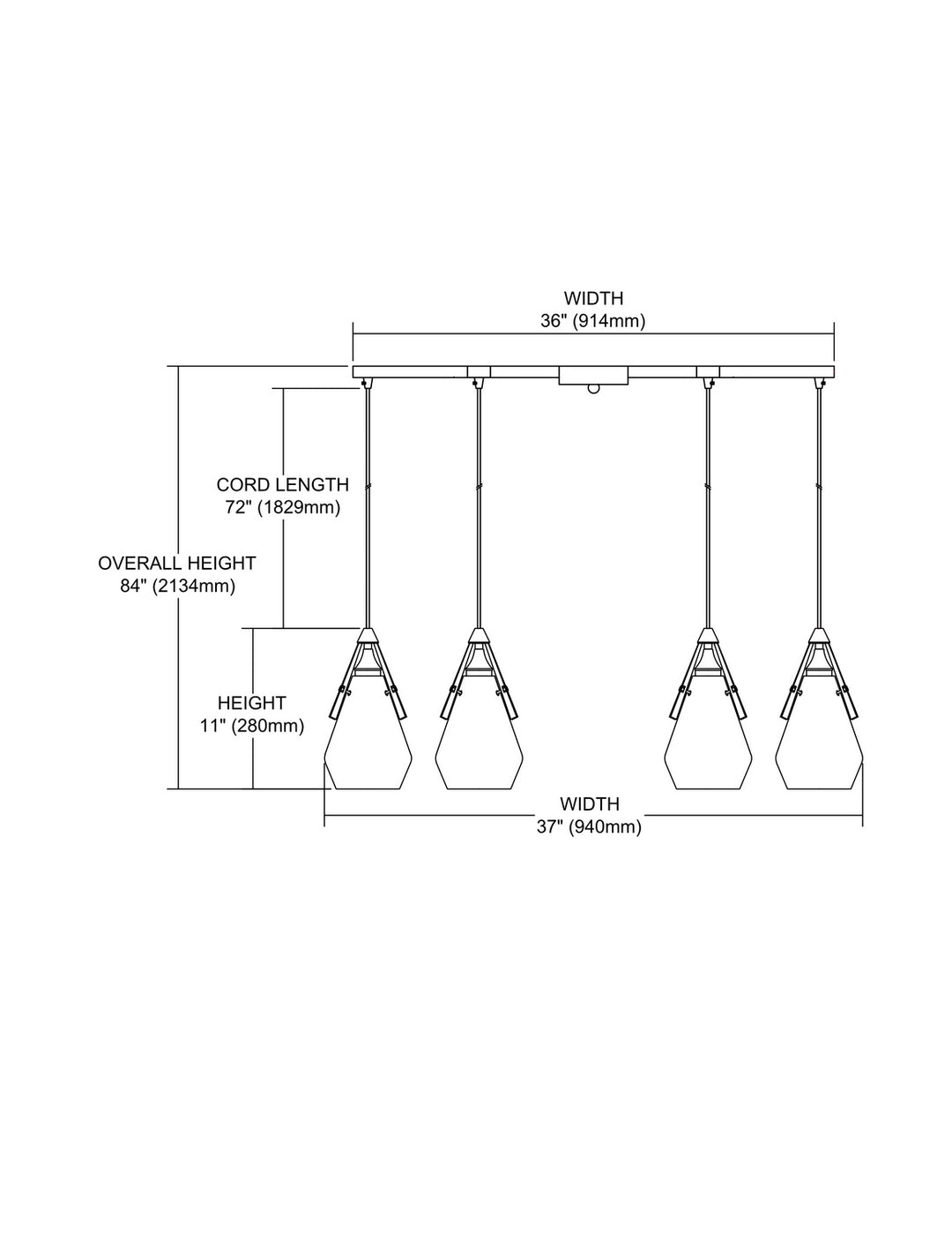 Elk Duncan 46172/6 Pendant Light - Oil Rubbed Bronze
