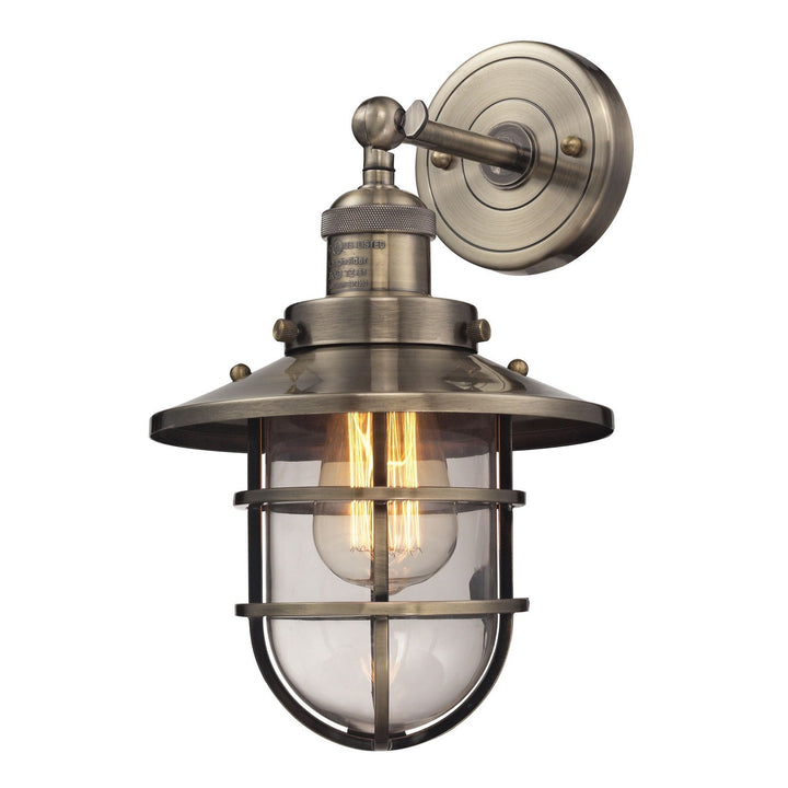 Elk Seaport 66376/1 Wall Sconce Light - Antique Brass