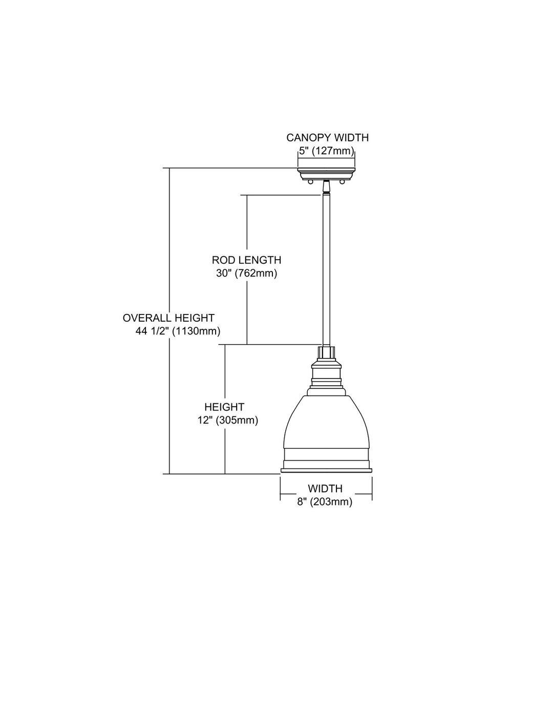 Elk Carolton 66880/1 Pendant Light - Polished Nickel