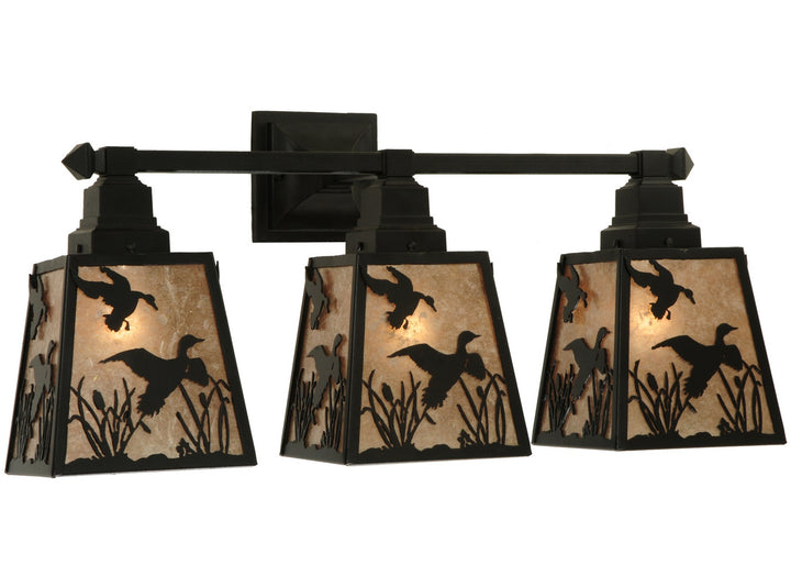 Meyda Tiffany Ducks In Flight 136926 Bath Vanity Light 28 in. wide - Rust,Custom