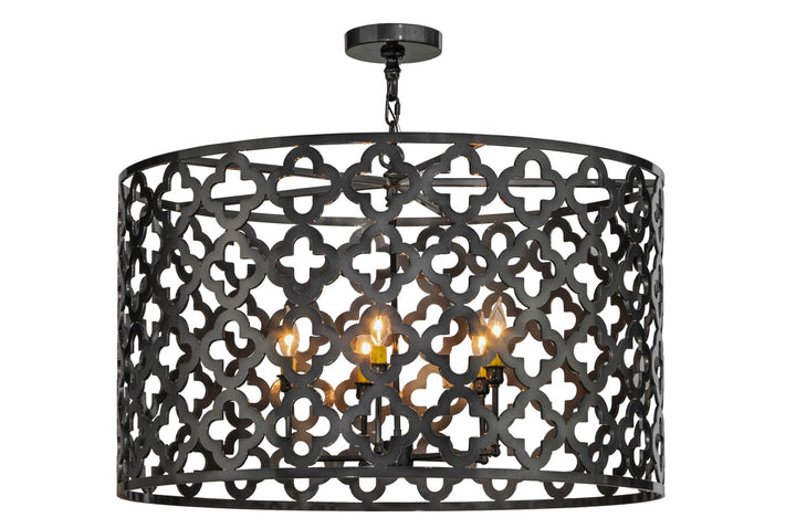 Meyda Tiffany Clover 137209 Pendant Light - Black Chrome