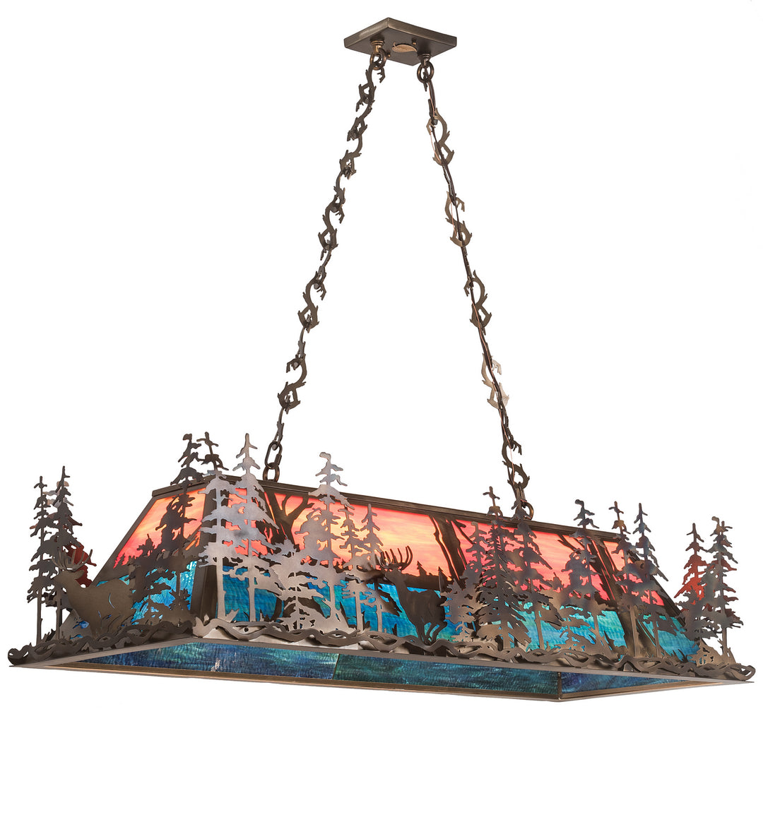 Meyda Tiffany Deer Through The Trees 137642 Pendant Light - Antique Copper