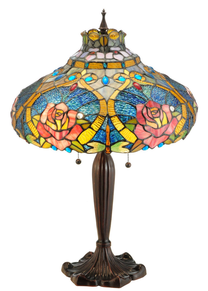 Meyda Tiffany Lighting 138108 Dragonfly Rose Table Lamp Lamp Bronze / Dark
