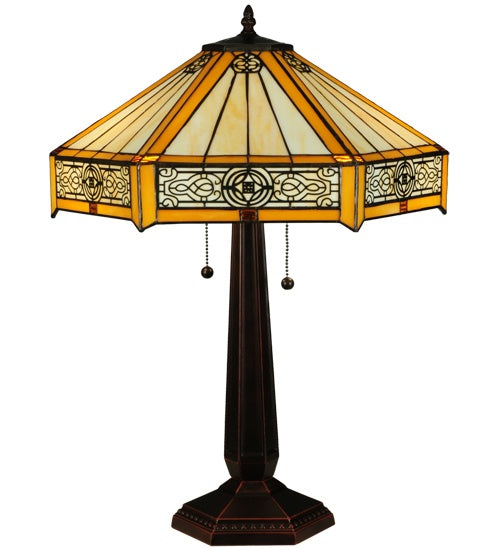 Meyda Tiffany Lighting 138116 Peaches Table Lamp Lamp Bronze / Dark