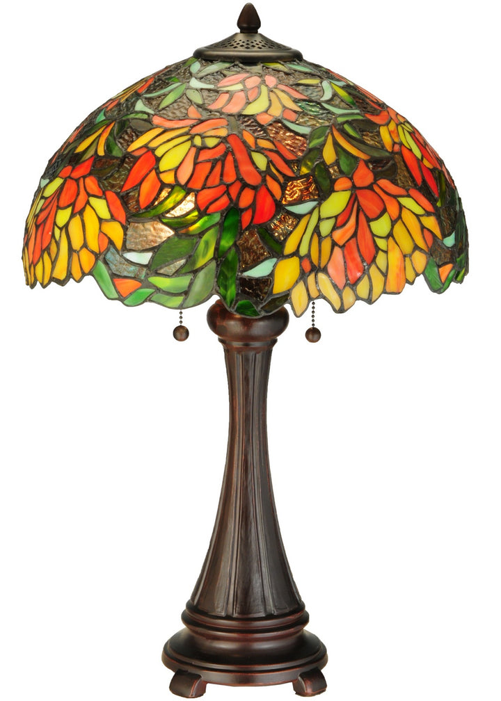 Meyda Tiffany Lighting 138122 Lamella Two Light Table Lamp Lamp Bronze / Dark