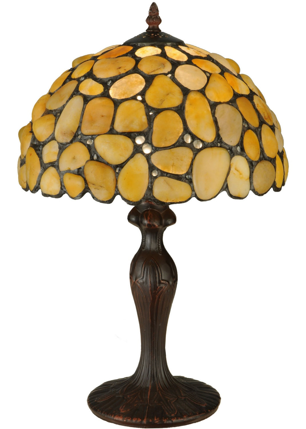 Meyda Tiffany Lighting 138123 Agata One Light Table Lamp Lamp Bronze / Dark