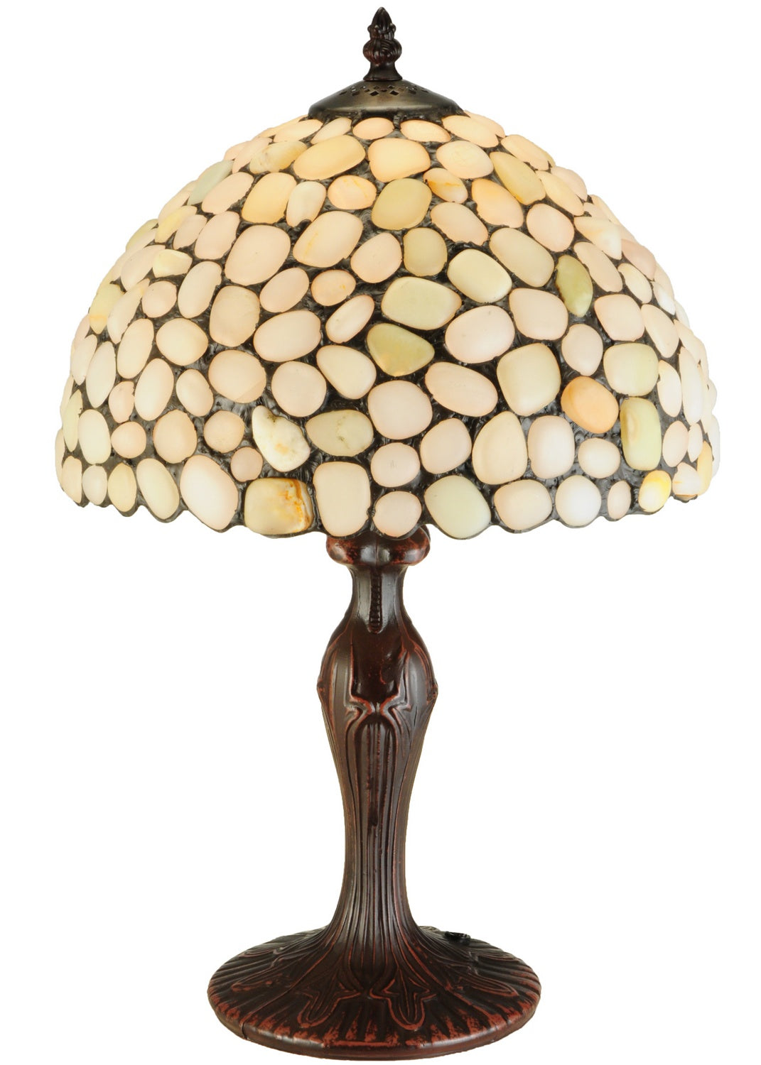 Meyda Tiffany Lighting 138124 Agata One Light Table Base Lamp Bronze / Dark