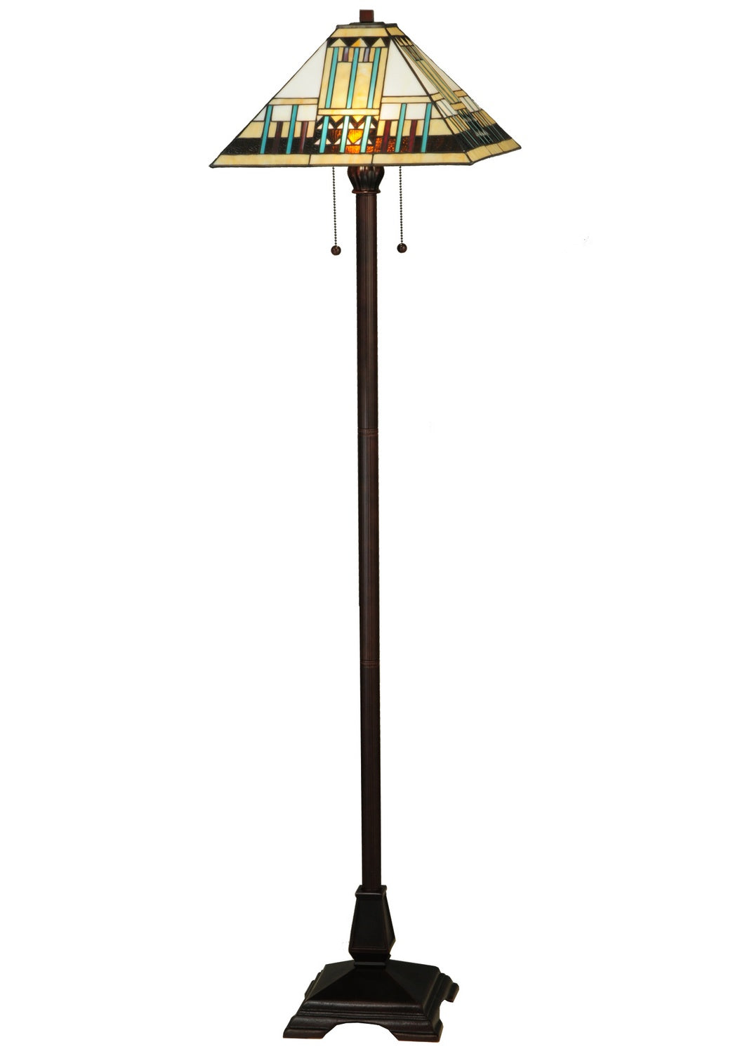 Meyda Tiffany Lighting 138129 Prairie Peaks Two Light Floor Lamp Lamp Bronze / Dark