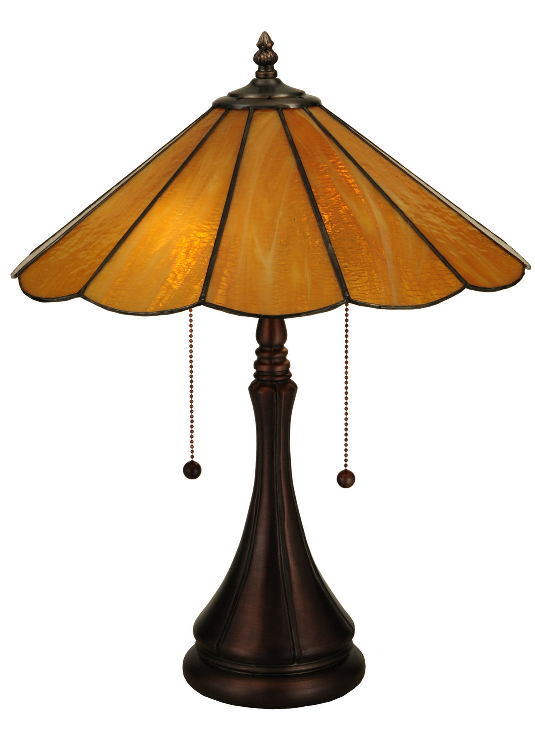 Meyda Tiffany Lighting 138208 Panel Two Light Table Lamp Lamp Bronze / Dark