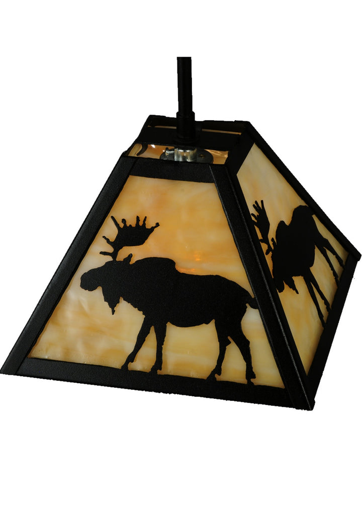 Meyda Tiffany Lone Moose 138212 Pendant Light - Craftsman Brown