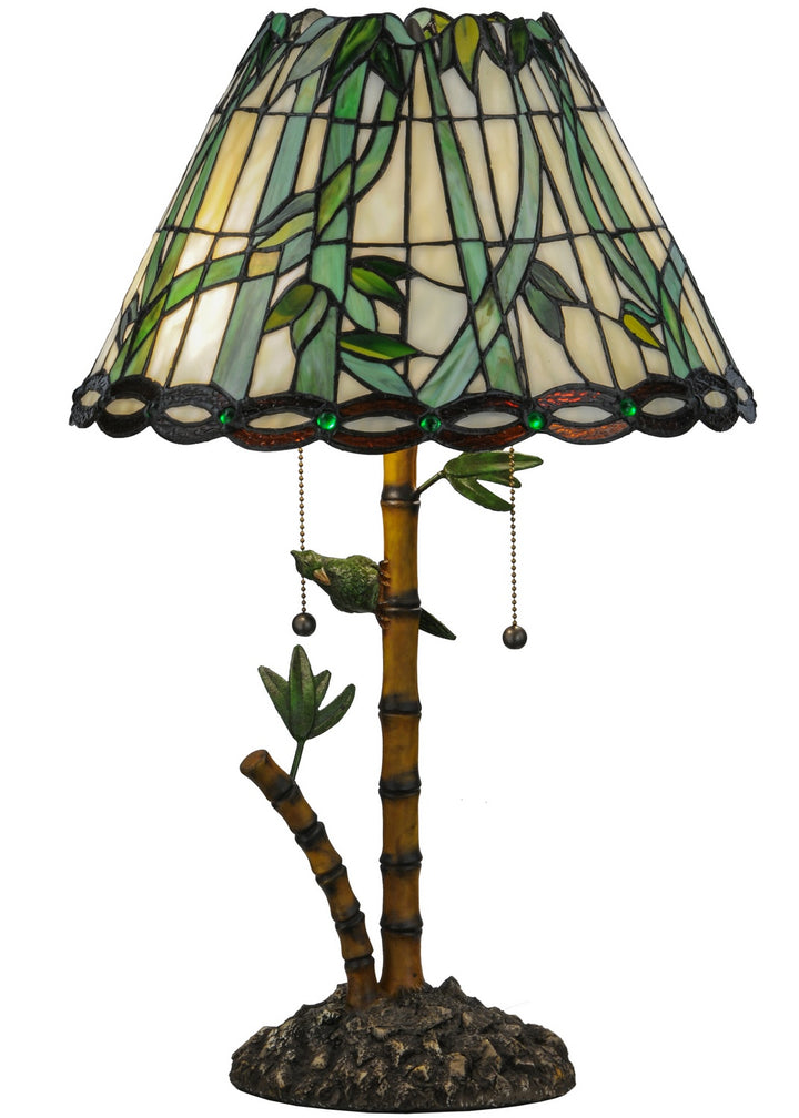 Meyda Tiffany Lighting 138588 Loro Paraiso Two Light Table Lamp Lamp Two-Tone