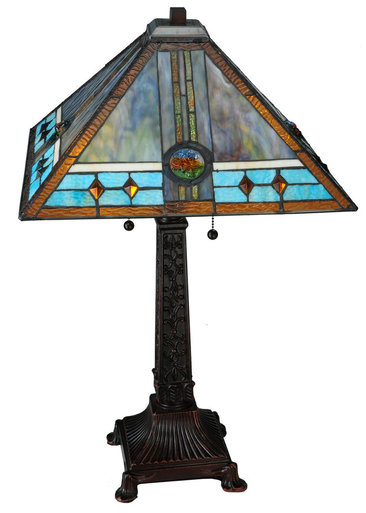 Meyda Tiffany Lighting 138776 Mission Two Light Table Lamp Lamp Bronze / Dark