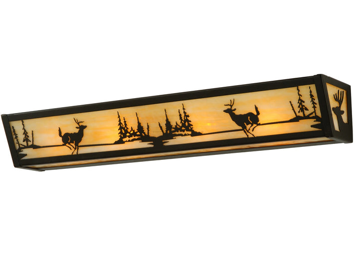Meyda Tiffany Deer At Lake 139230 Bath Vanity Light 6 in. wide - Timeless Bronze