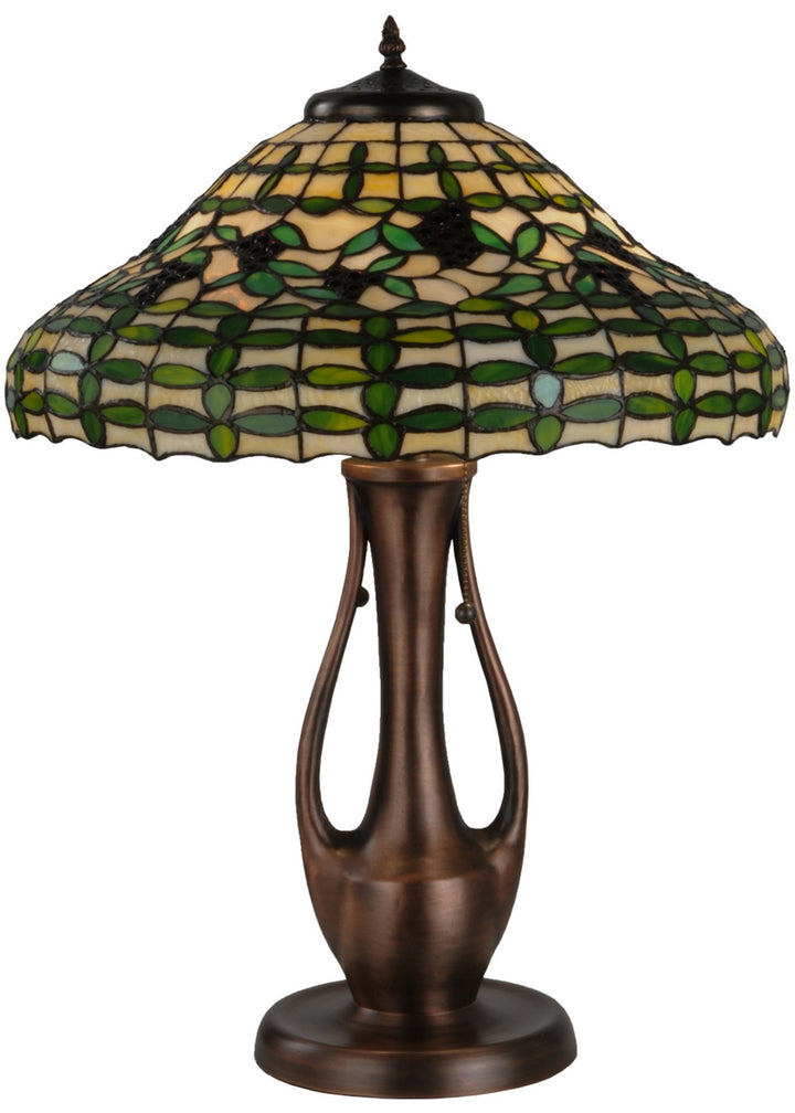 Meyda Tiffany Lighting 139418 Guirnalda Two Light Table Lamp Lamp Copper/Antique/Verde