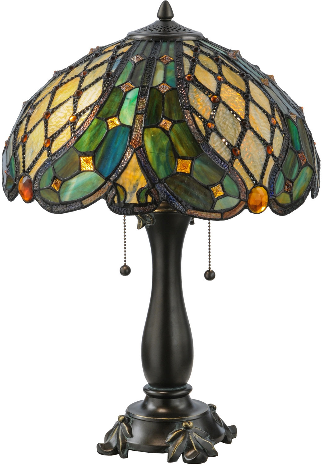 Meyda Tiffany Lighting 139420 Capolavoro Two Light Table Lamp Lamp Bronze / Dark