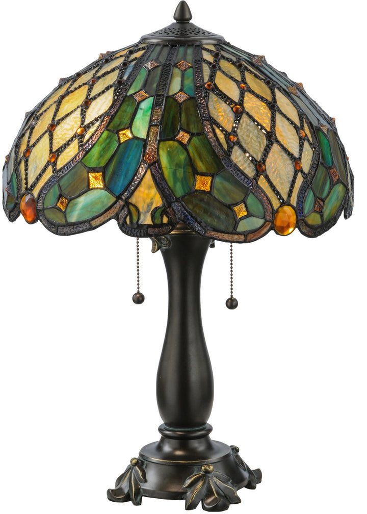 Meyda Tiffany Lighting 139420 Capolavoro Two Light Table Lamp Lamp Bronze / Dark