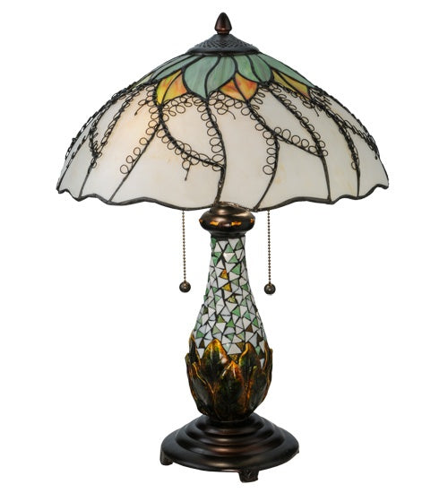 Meyda Tiffany Lighting 139604 Videira Florale Two Light Table Lamp Lamp Bronze / Dark