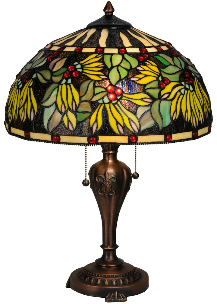 Meyda Tiffany Lighting 139605 Diente De Leon Two Light Table Lamp Lamp Bronze / Dark