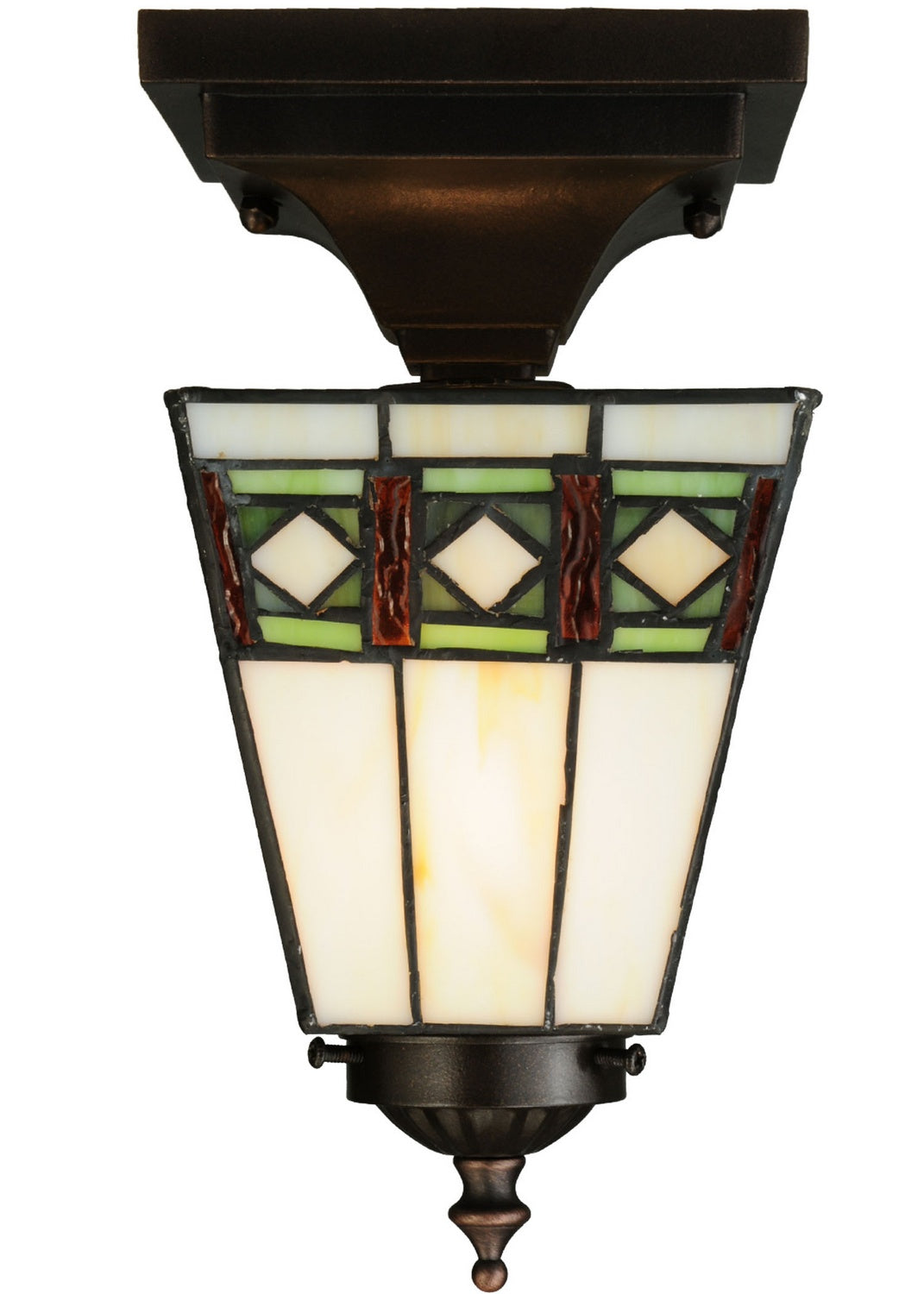 Meyda Tiffany Diamond Band Mission 139925 Ceiling Light - Mahogany Bronze