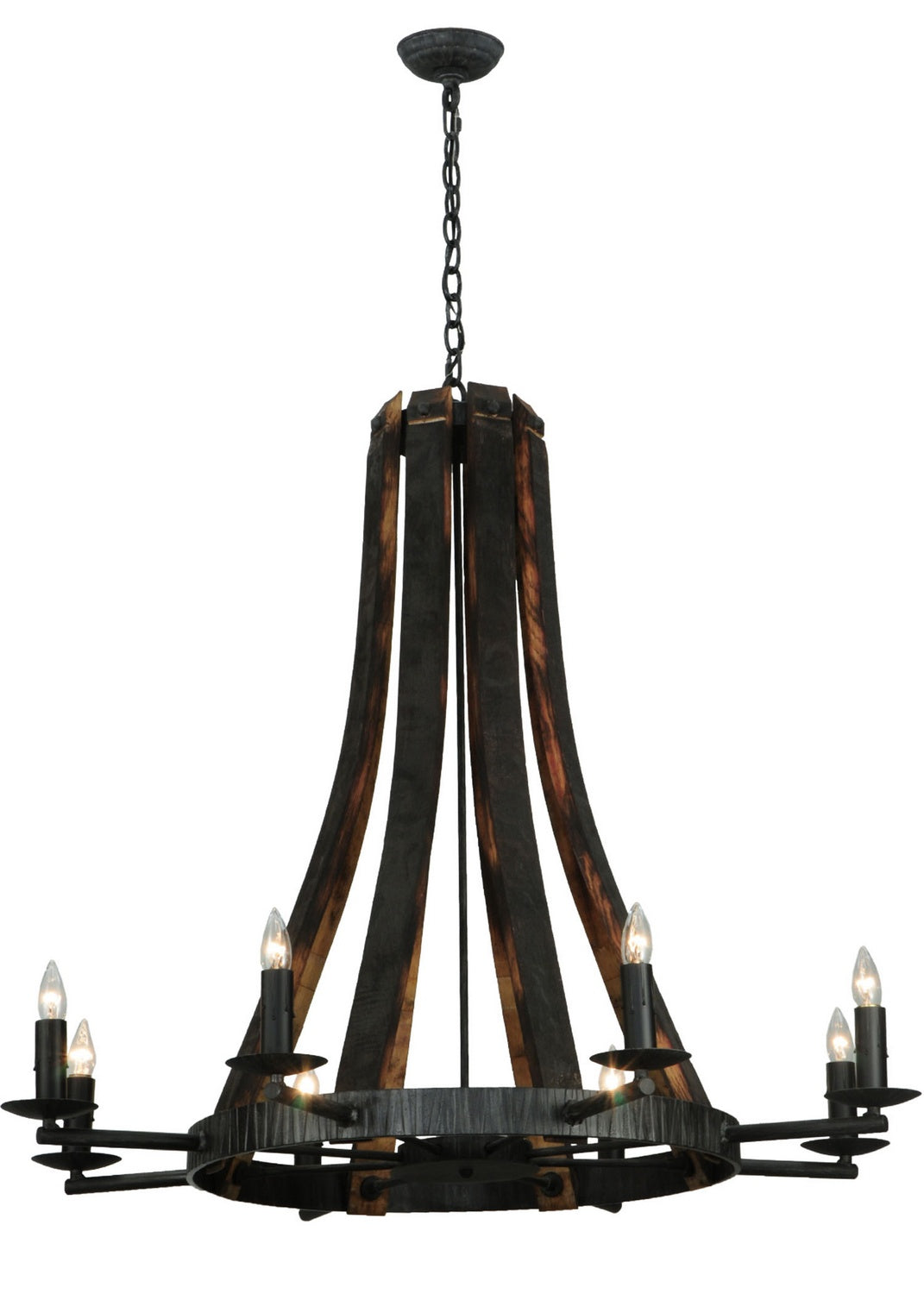 Meyda Tiffany Barrel Stave 140164 Chandelier Light - Natural Wood