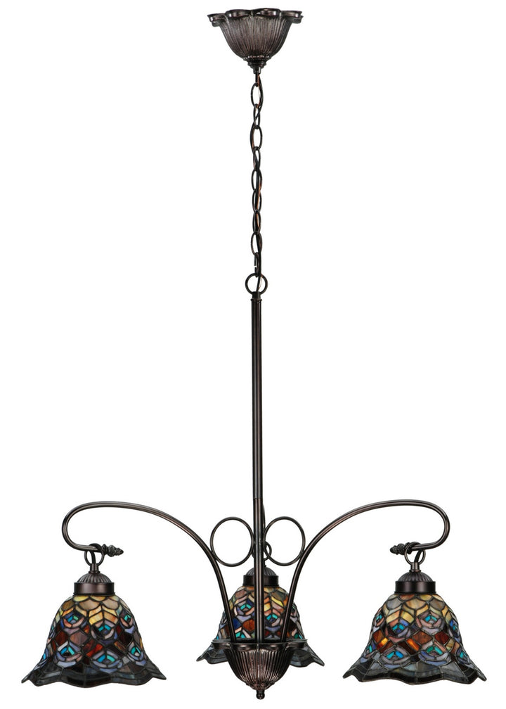Meyda Tiffany Tiffany Peacock Feather 140351 Chandelier Light - Mahogany Bronze