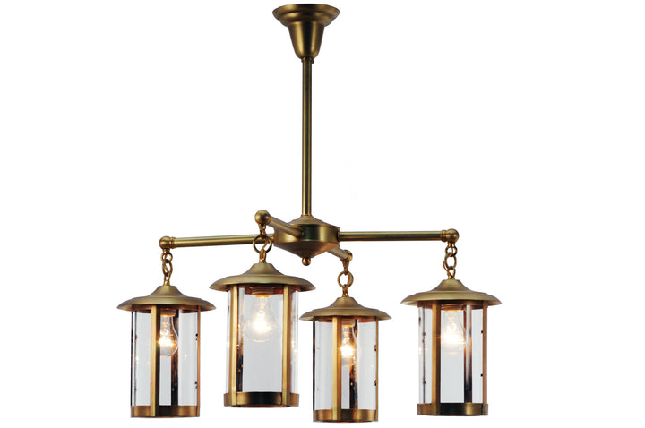 Meyda Tiffany Craftsman Signature Fulton Prime 140492 Chandelier Light - Satin Brass