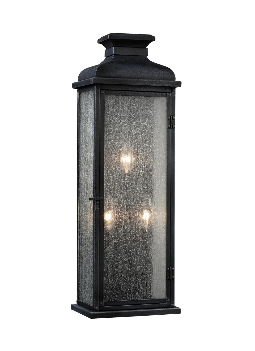 Visual Comfort Studio OL11102DWZ Pediment Three Light Lantern Outdoor Bronze / Dark
