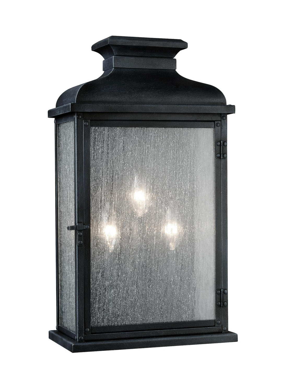 Visual Comfort Studio OL11104DWZ Pediment Three Light Lantern Outdoor Bronze / Dark