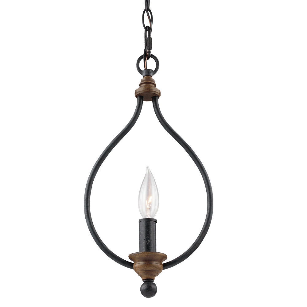 Visual Comfort Studio HARTSVILLE P1341DWZ/WO Pendant Light - Dark Weathered Zinc / Weathered Oak