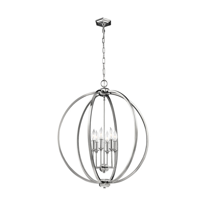 Visual Comfort Studio Corinne F3061/6PN Pendant Light - Polished Nickel