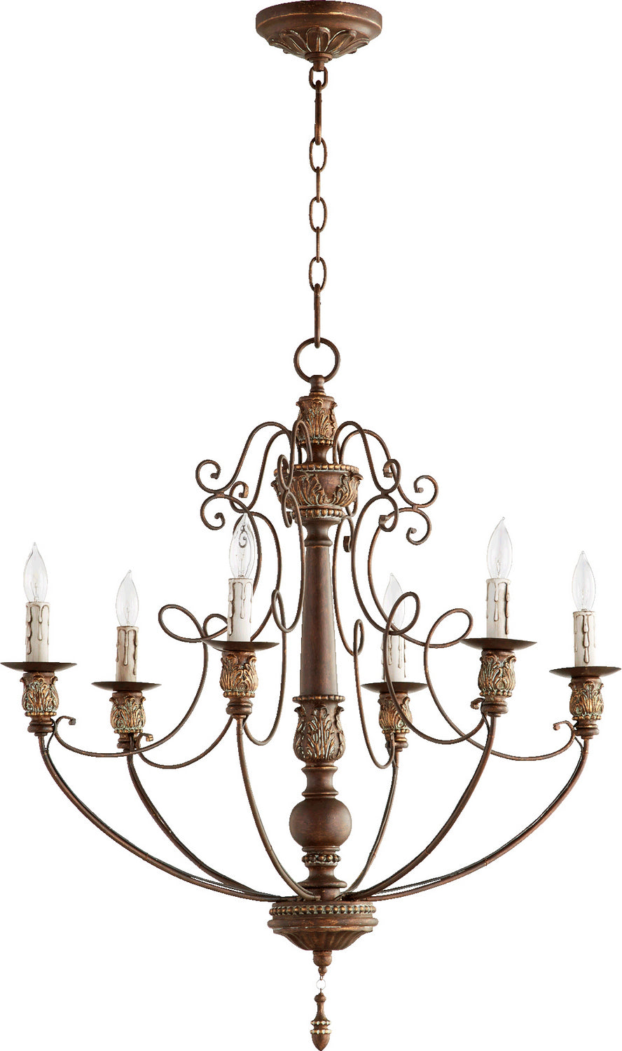 Quorum Salento 6106-6-39 Chandelier Light - Vintage Copper