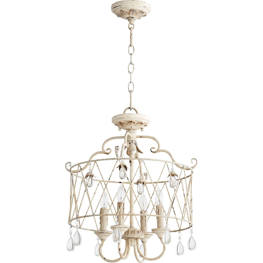Quorum Venice 2844-4-70 Chandelier Light - Persian White, Weathered Oak/Weathered Oak/