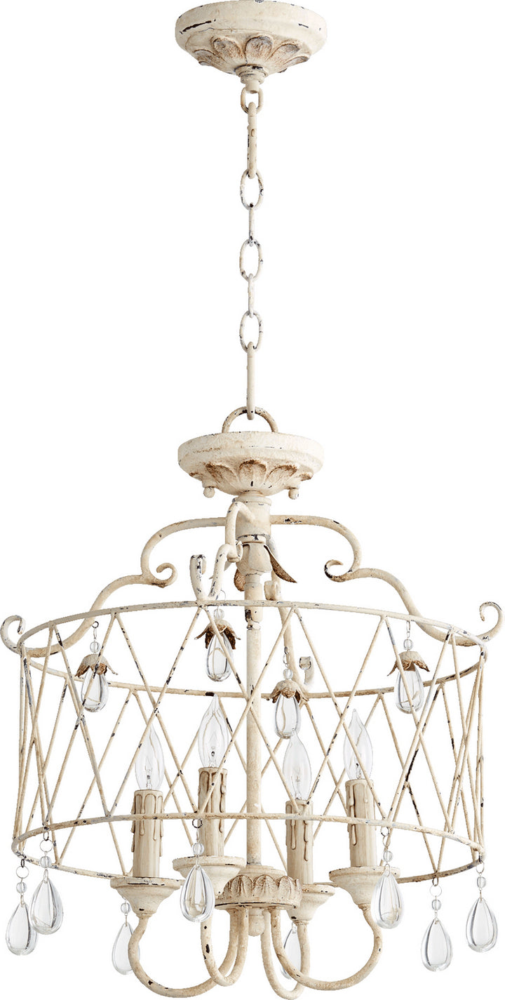 Quorum Venice 2844-4-70 Chandelier Light - Persian White, Weathered Oak/Weathered Oak/