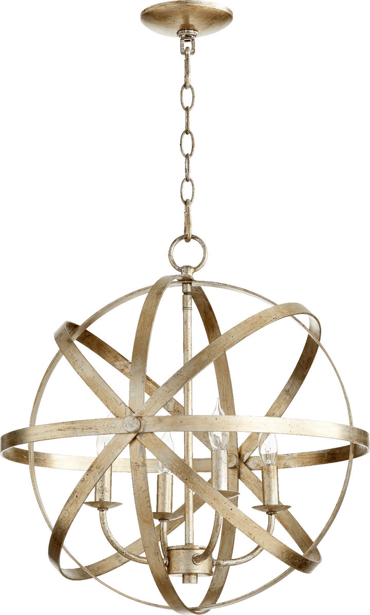Quorum Celeste 6009-4-60 Chandelier Light - Aged Silver Leaf