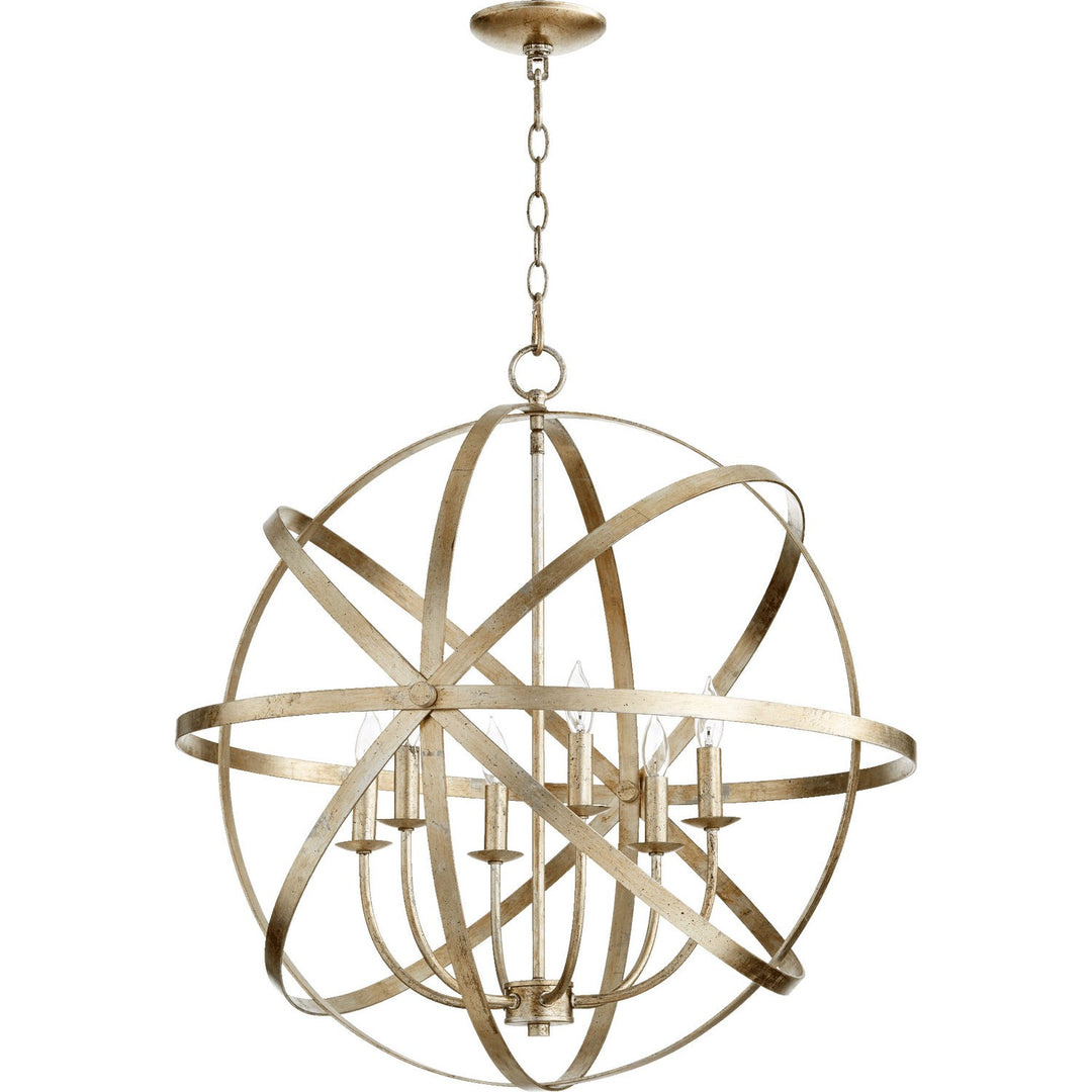 Quorum Celeste 6009-6-60 Chandelier Light - Aged Silver Leaf