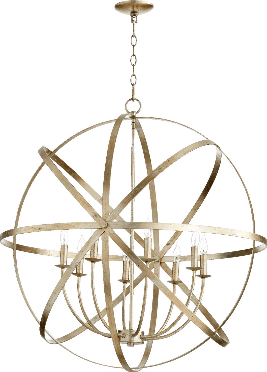 Quorum Celeste 6009-8-60 Chandelier Light - Aged Silver Leaf