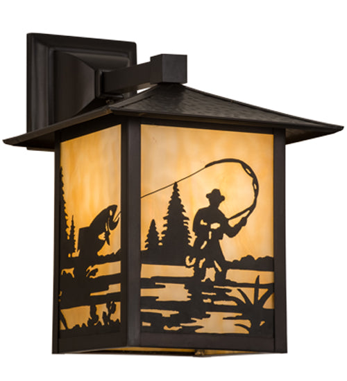 Meyda Tiffany Lighting 63713 Seneca One Light Wall Sconce Outdoor Bronze / Dark