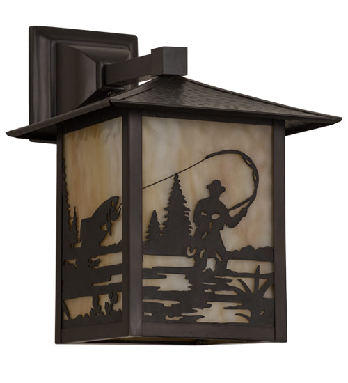 Meyda Tiffany Lighting 63713 Seneca One Light Wall Sconce Outdoor Bronze / Dark