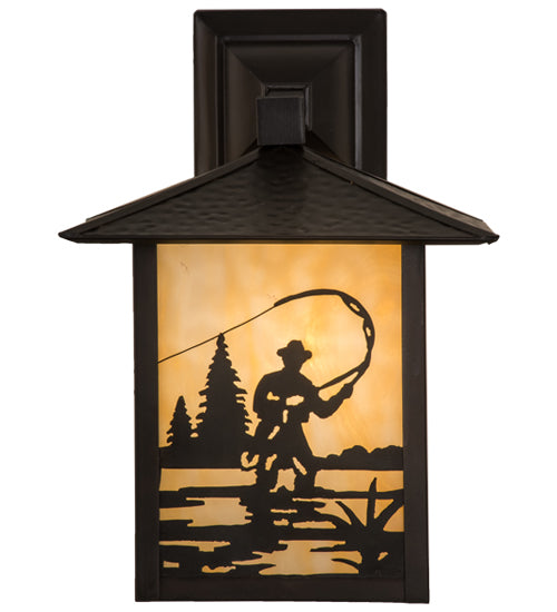 Meyda Tiffany Lighting 63713 Seneca One Light Wall Sconce Outdoor Bronze / Dark