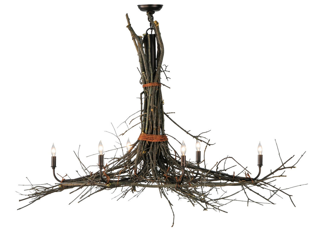 Meyda Tiffany Twigs 141355 Chandelier Light - Natural Wood,Mahogany Bronze