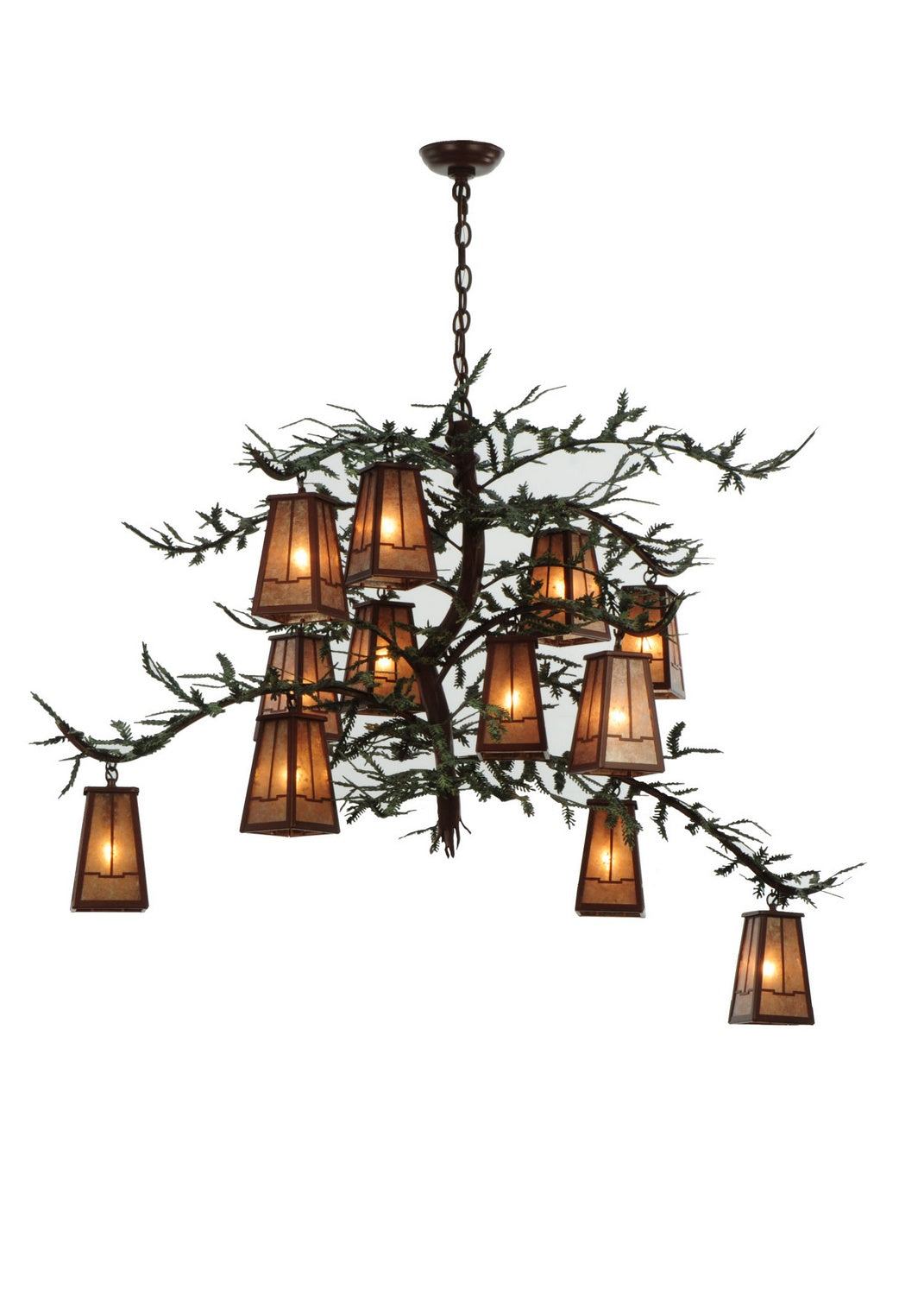 Meyda Tiffany Pine Branch 141512 Chandelier Light - Rust