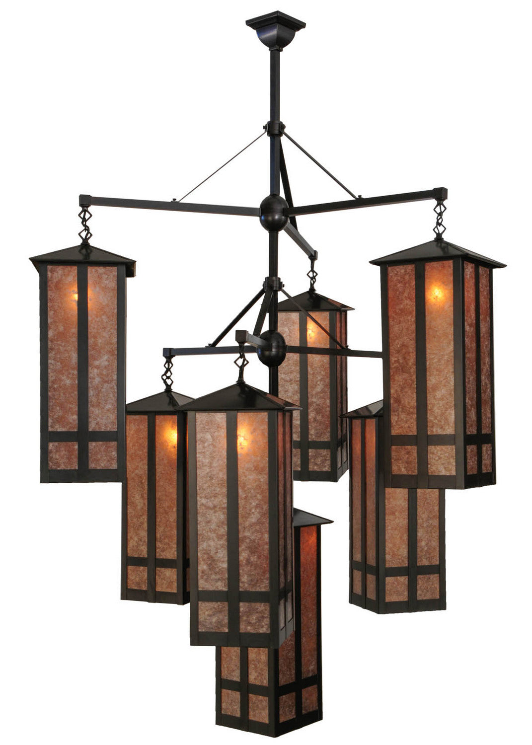Meyda Tiffany Church Street 142003 Chandelier Light - Craftsman Brown